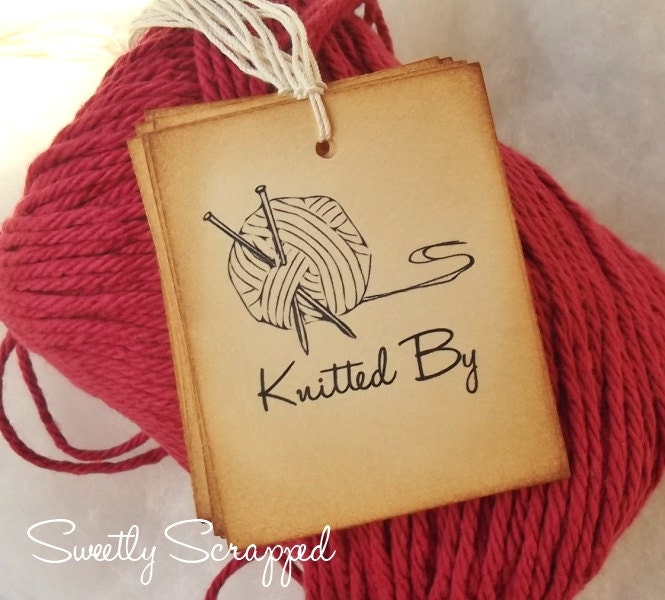 Knitted By Tags, Handmade By, Labels, Gift Tags, Packaging, Gift Wrapping