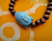 Craved Turquoise Kwan Yin Buddha Prayer Bead Bracelet Quan Kuan