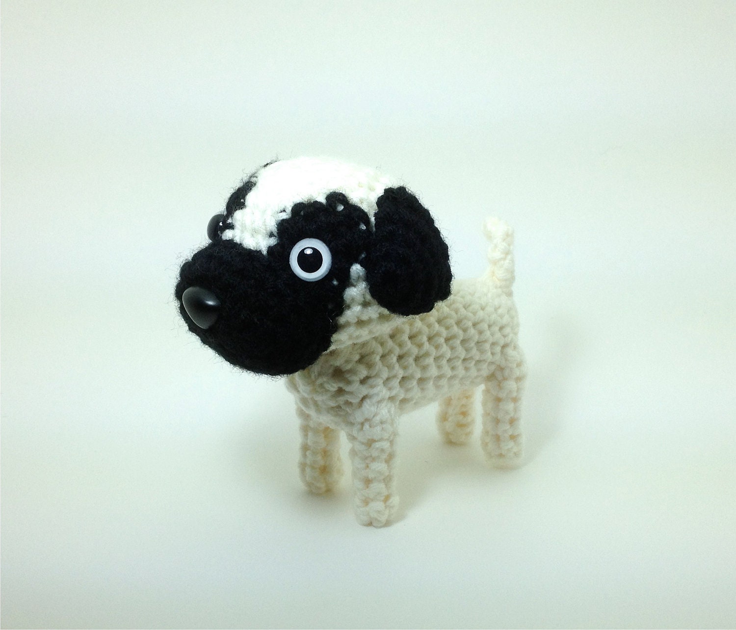 Pug Stuffed Animal Amigurumi Dog Crochet Puppy Plush Doll / Made to Order