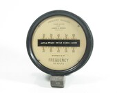 Large Frequency Meter Vintage Industrial Gauge