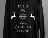 Ugly Christmas Sweater - This is my ugly Christmas Sweater - Black