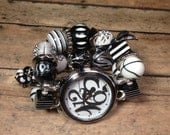 Black & White - Chunky Beaded Interchangeable Watch Band and Watch Face Included