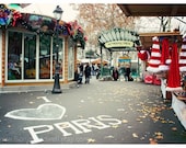I Love Paris in the Winter - Metro Abbesses, carousel, Christmas market, Paris Photography, 8x12 Original Fine Art Photograph