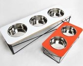 Dog Bowl Holder / Feeder - Triple 1 QT Bowls