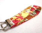 Key Fob, Key Chain, Wrist Strap in Autumn Floral by Waterpath
