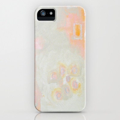 iPhone case - beige pink peach abstract painting - spring easter mothers day gift - phone case hard cover