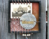 lonely americans, one of a kind mixed media assemblage