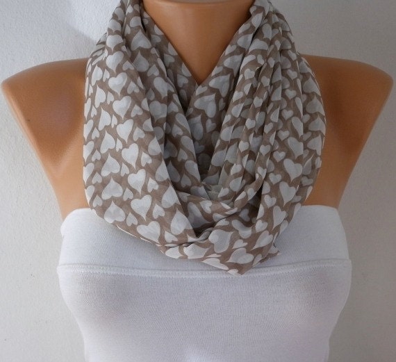 Heard - Infinity Scarf Shawl Circle Scarf Loop Scarf Gift -fatwoman - LOVE - Heart