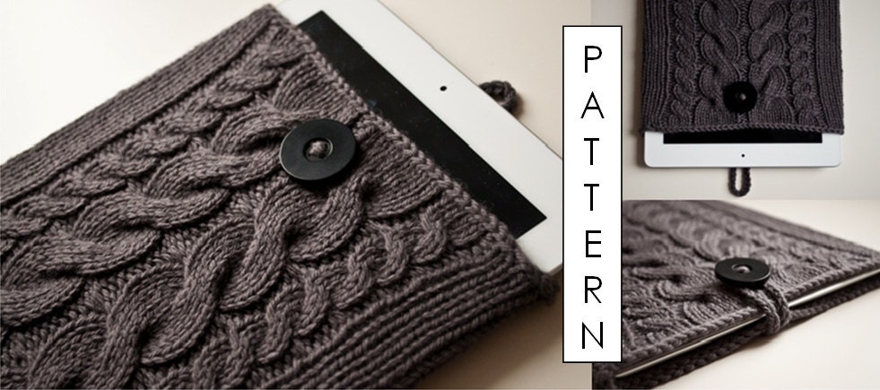 Kare Knits' Signature Cable Knit iPad Case - KNITTING PATTERN ONLY - Digital Download