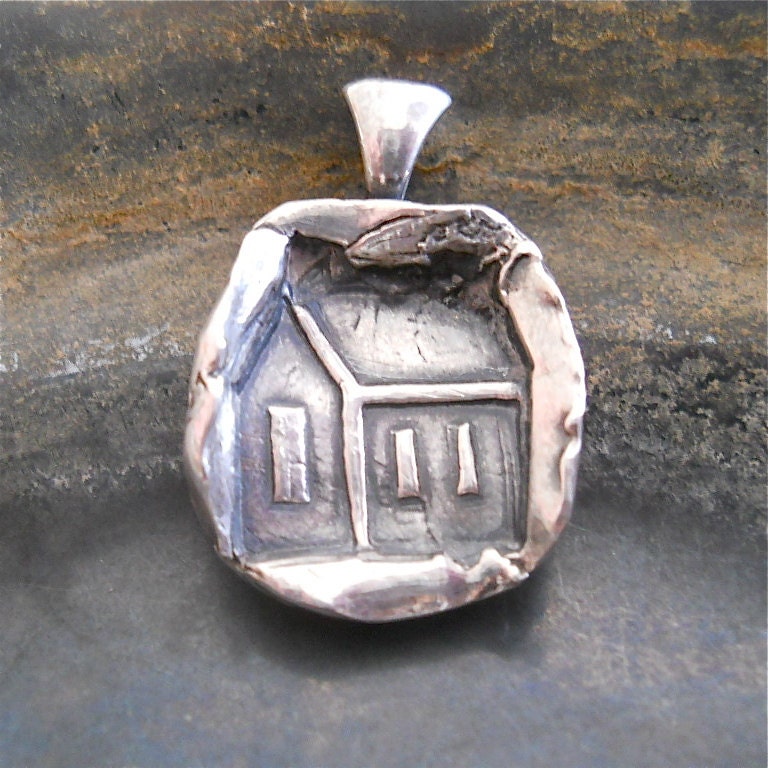 MOTHERS DAY Brick House - She's Mighty Mighty, Just Lettin' it All Hang Out, Eco-friendly FIERCE Silver Artisan Pendant, Necklace, Gift