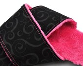 dSLR Camera Strap Cover Black Swirl Fuchsia / Hot Pink Minky - Spring Accessories Spring Fashion