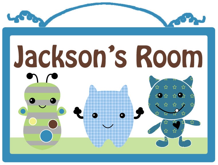 Personalized (Peek A Boo Monsters) Wood Sign/Plaque