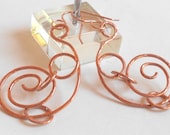Copper Earrings, Art Deco inspired Jemima Puddle Duck Earrings