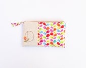 neon floral clutch purse, personalized birthday gift for best friend, bright bold colors, letter D MADE to ORDER