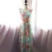 Seafoam Green Minty Robin Egg Tiffany Blue Pumpkin Orange Fuchsia Pink Floral Gypsy Happy Dream Country Spring Jardin Hippie Chiffon Dress