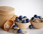 Natural Wood Pretend Play Food - BERRIES  n OATMEAL- Waldorf Inspired Toy