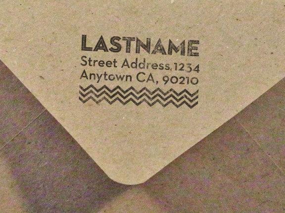 Art Deco Chevron Stamp- Return Address