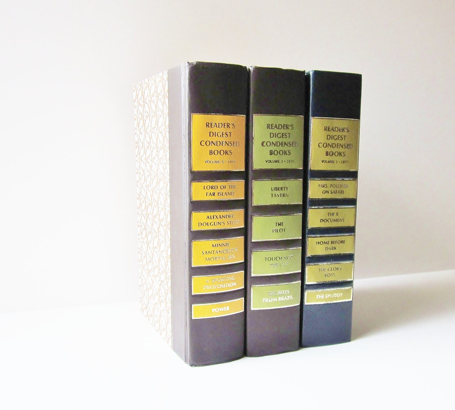 Earth Tones Vintage Books Instant Collection Home Decor Readers Digest Set 1970s