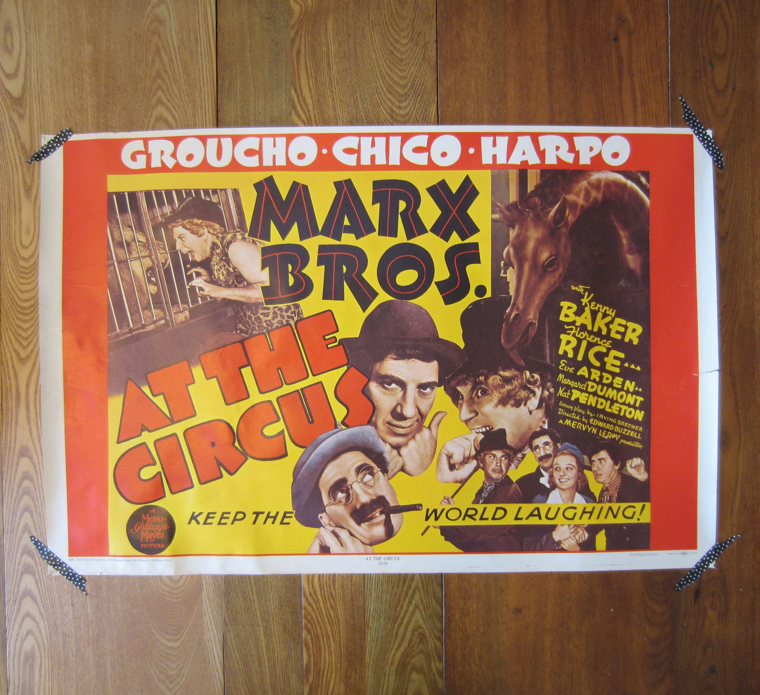 Vintage Marx Bros 'At The Circus' Movie Poster - 1971 Reproduction