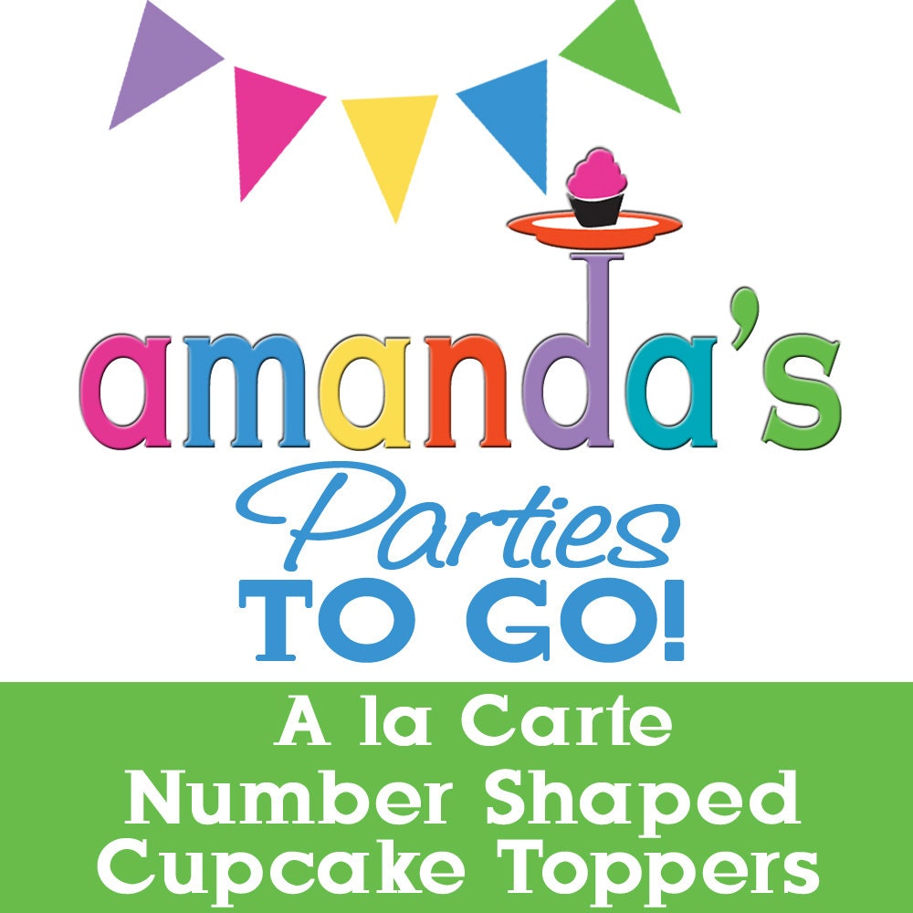 Number Age Cut Out Cupcake Toppers - Printable A la Carte Party Single by Amanda's Parties To Go Il_570xn