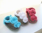 Crochet Pattern Baby Booties, Orchid Sandals (pdf pattern for sale)