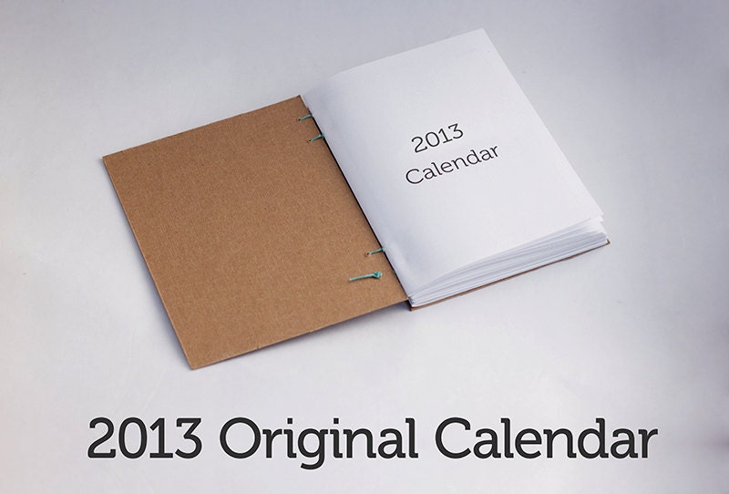 2013 Daily Calendar Planner - January to December 2013 Coptic Bound w/ customized thread color