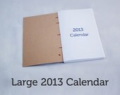 Large Daily Planner Calendar January to December 2013 - Coptic Bound w/ customized thread color