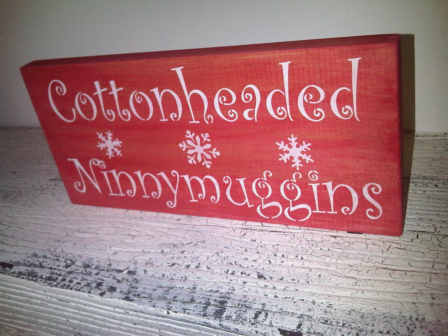Christmas 'Elf Movie' funny quote sign 'COTTONHEADED NINNYMUGGINS' -Christmas movie 'The Elf' w/ Will Ferrell