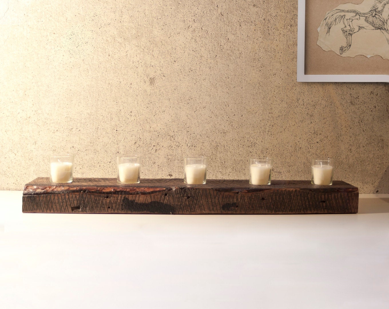 FREE SHIPPING - Reclaimed Wood Votive Candle Holder