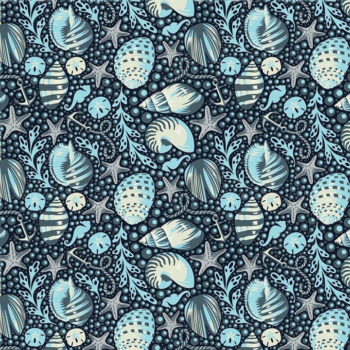 Tula Pink  SALT WATER  Bubble Shells in Aqua - Free Spirit Fabric - One Yard
