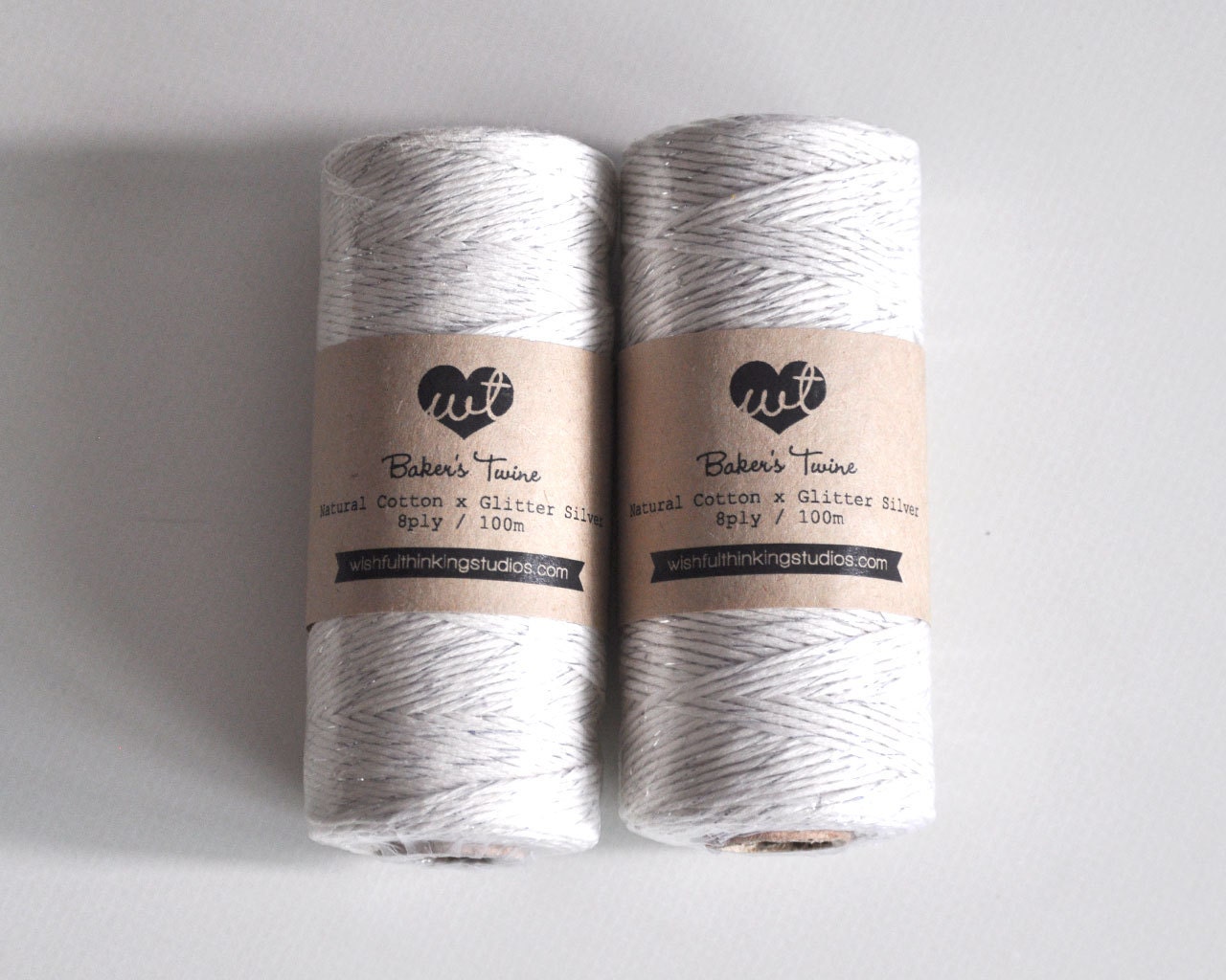 Silver Glitter Twine (100m)
