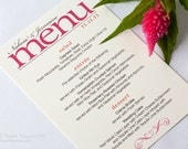 Wedding Reception Menus / Menu Signs