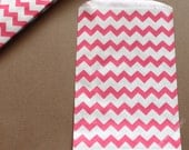 Wedding 20 Hot Pink Chevron Favor Bags Candy Buffet kids Birthday Party Baby Shower Favors Paper Goods Carnival Popcorn Treat w/ straw flags Il_170x135