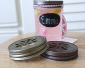 15 Mason Jar Lids for Tumblers Cups Glasses Daisy Cut Lid Table Setting Kids Birthday Wedding Baby Shower ANTIQUE GOLD w/ straw flags Il_170x135