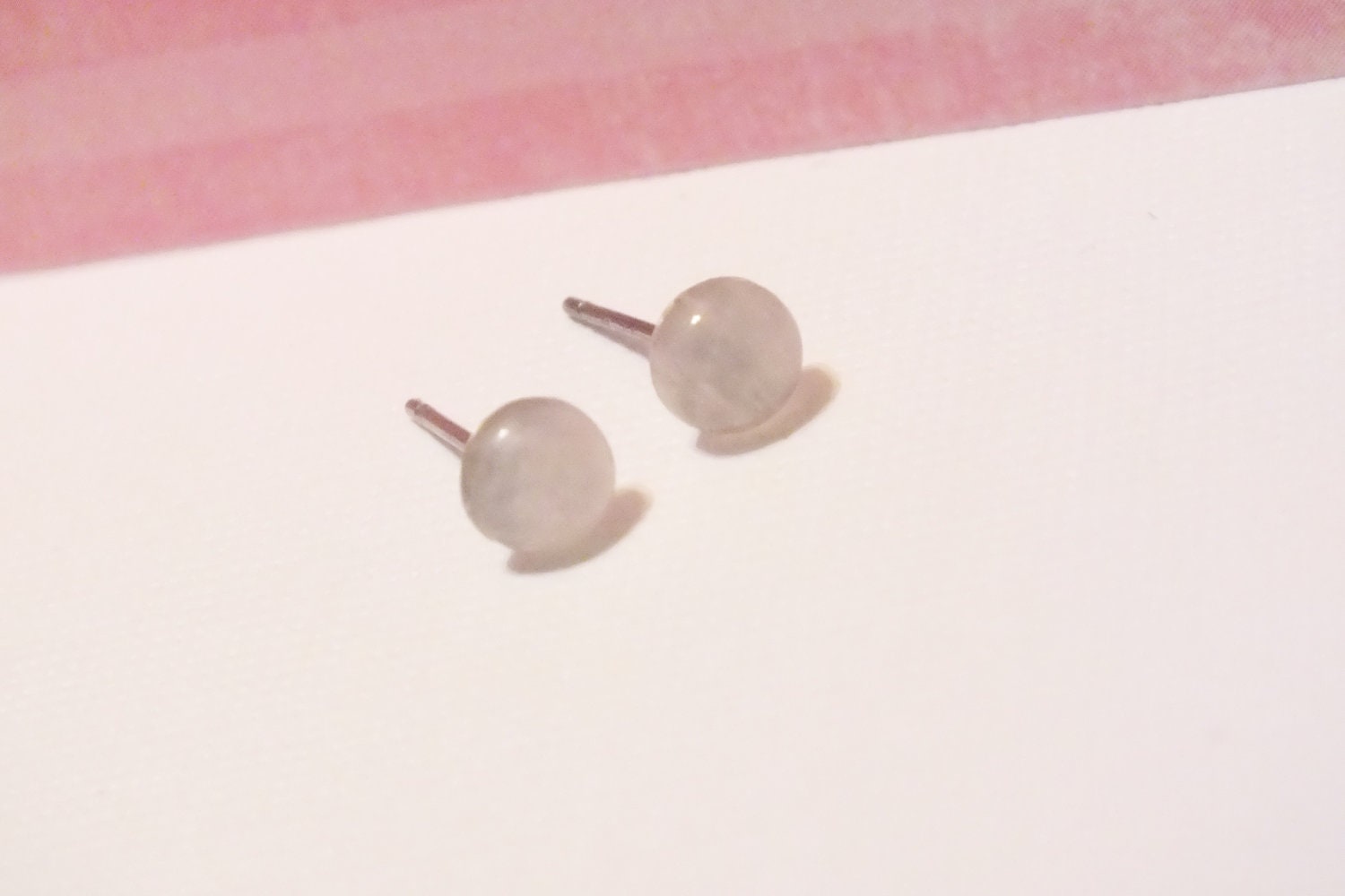 Surgical Steel Rose Quartz Studs