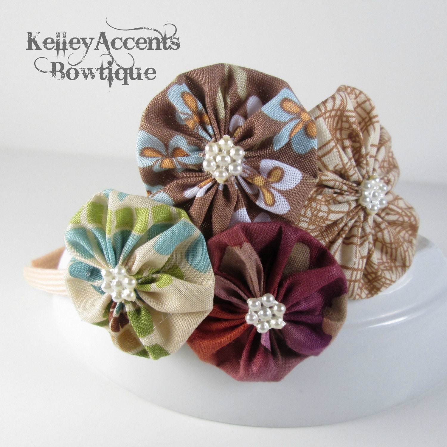 Earthy YoYo Flower Headband