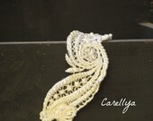 Beaded Cuff Bracelet Vintage Style Hand Embroidered, Beaded Lace Wedding Cuff, MICHAL