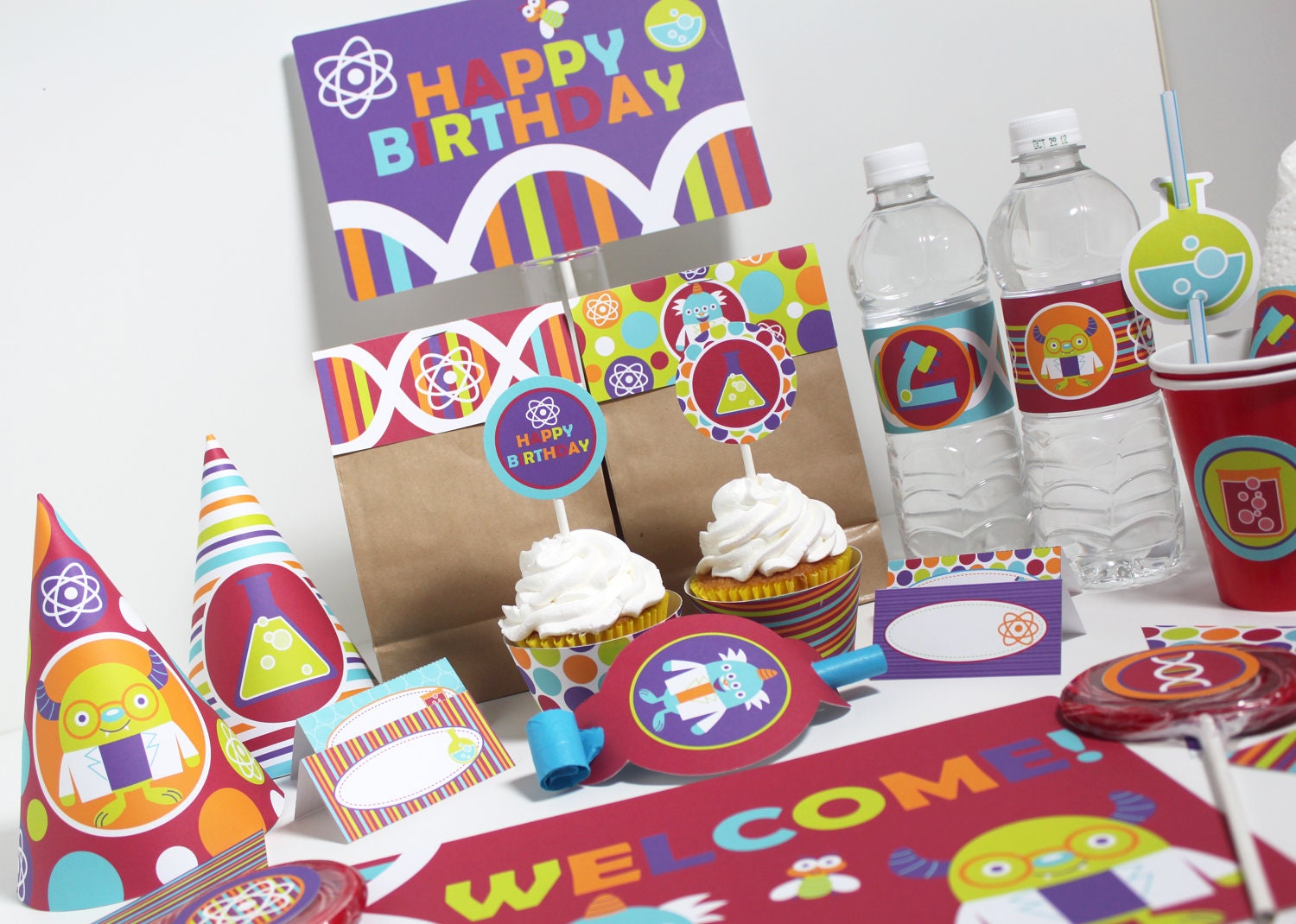 Monster Scientist DIY Party Kit Printable PDF - Instant Download Il_570xn