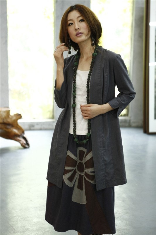 Light your smart/women/clothing/plus size/stretchy/matching color/linen/long skirt/dark blue coffee light grey/custom made