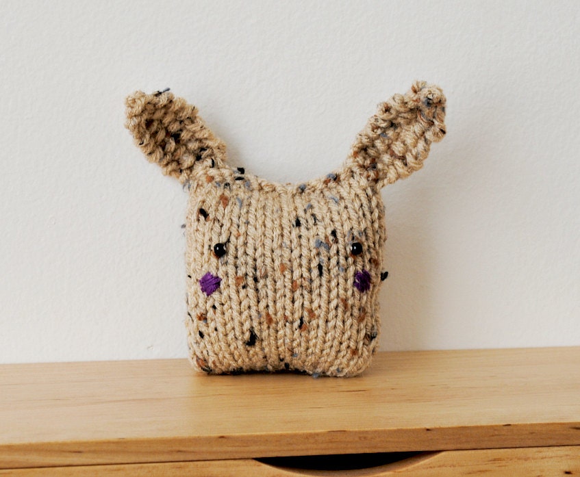 Variegated Mottled Hare Bunny Bean Bag Pincushion Plush Toy