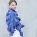 Ruffles royal blue scarf felting wool luxury neon oht winter wedding bridesmaid idea for her fall autumn fashion
