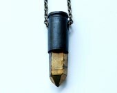 MERCURY gold sunbeam aura crystal bullet necklace