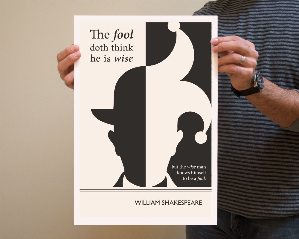 Illustration, William Shakespeare Quote, Fine Art Prints and Art Posters, Shakespearian, Man Drawing, Black and White Wall Art, Minimalist