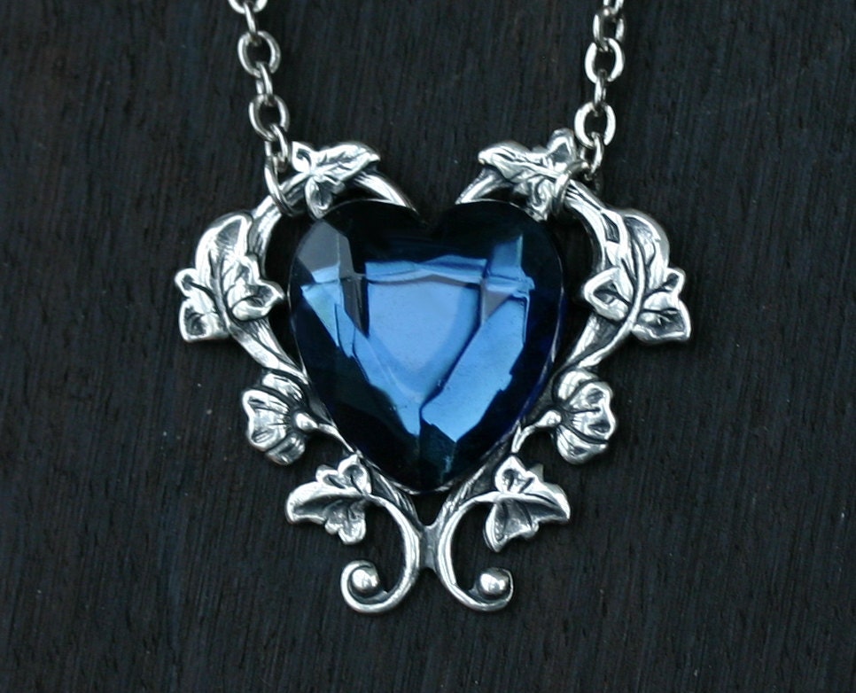 Blue Heart Necklace - London Blue Topaz