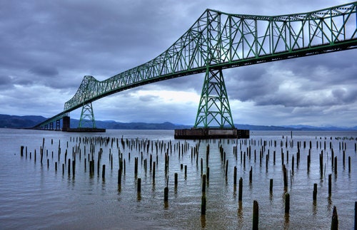 Travel Photography Landscape Photography Bridge construction blue grey wall art industrial home decor 4x6 Fine Art Photography Print