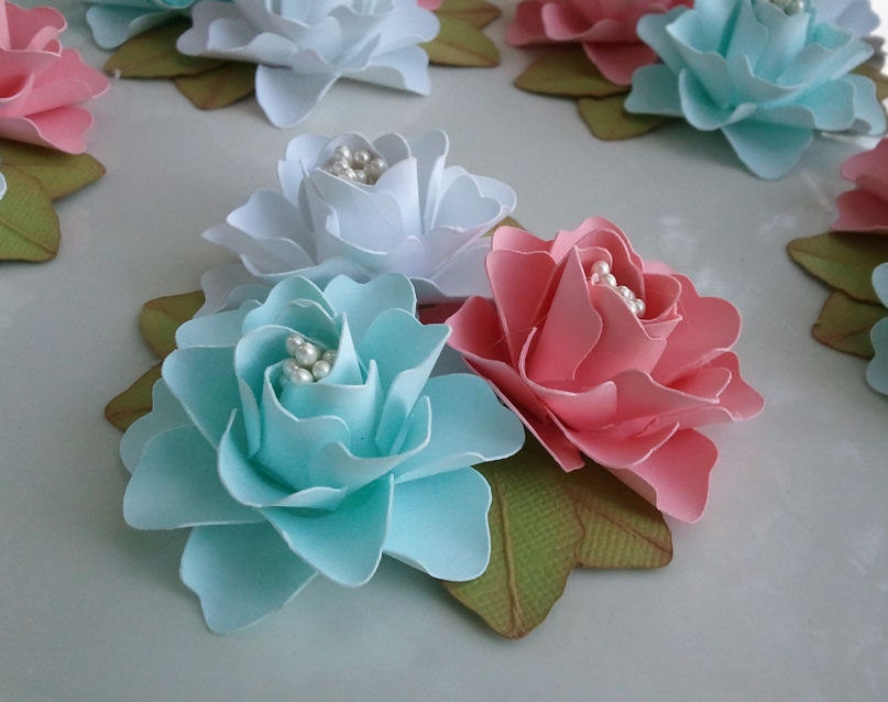 Handmade Paper Flowers - Corsage - Weddings - Bridal Shower - Baby Shower - Boutonniere - Made To Order - Set of 6 Il_170x135