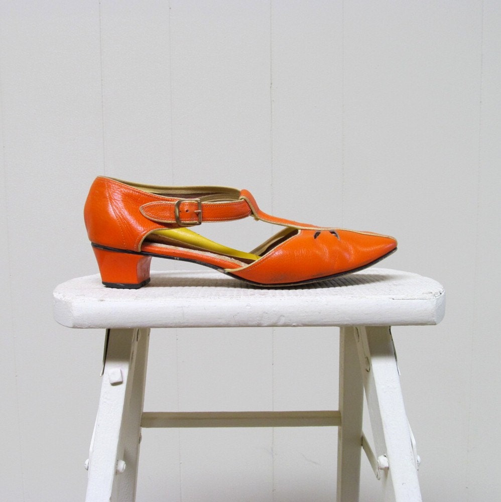 vintage orange shoes