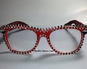 NEW  Red Wings - Custom Eyewear made with Red Snake Print and Swarovski Elements  Half Off Sale
