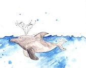 Dolphin Watercolor Illustration
