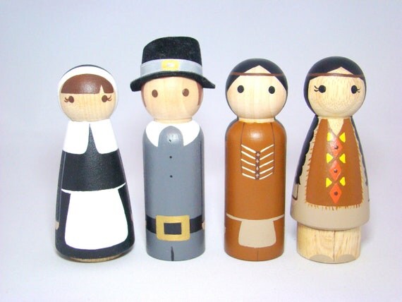 Giving Thanks Wood Peg People/Dolls